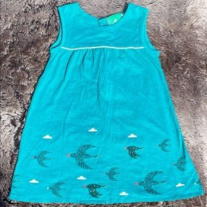2-3 Little Green Radicals teal bird dress